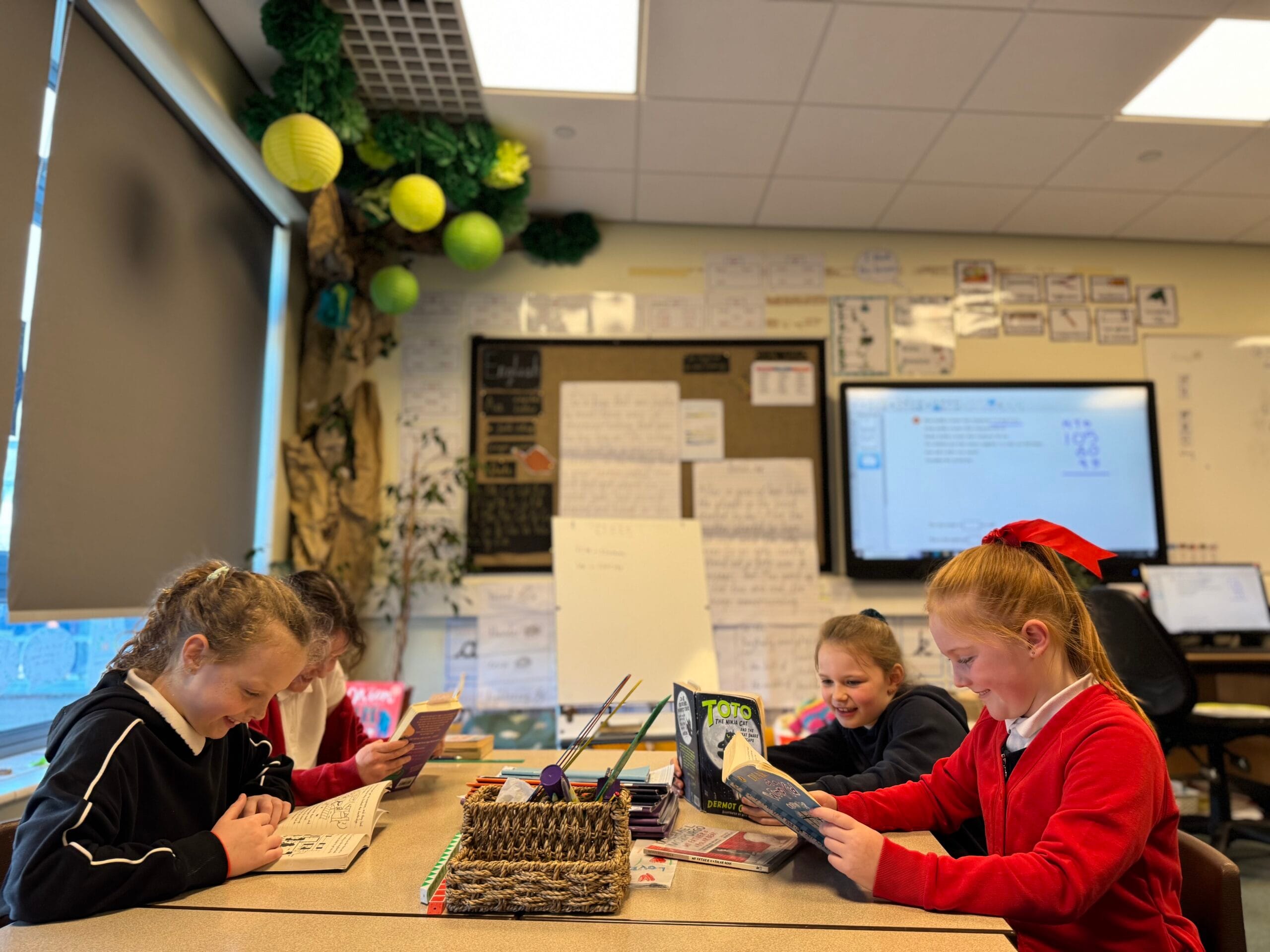 Children working in a classroom
